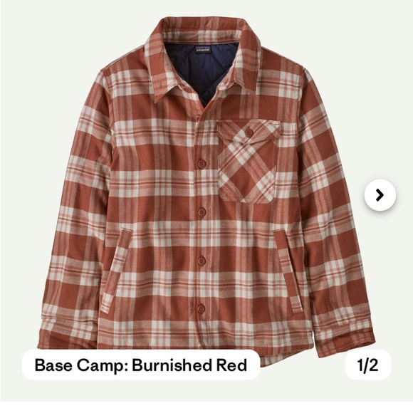 Patagonia Kids Plaid Jacket - Red and Cream - Picture 1 of 2